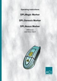 Operating Instructions Dplmagic Marker Dplgenesis ... - ACI Laser