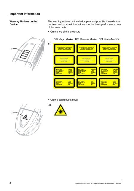 Operating Instructions Dplmagic Marker Dplgenesis ... - ACI Laser