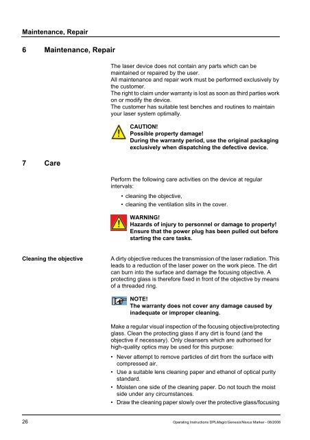 Operating Instructions Dplmagic Marker Dplgenesis ... - ACI Laser