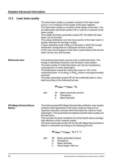 Operating Instructions Dplmagic Marker Dplgenesis ... - ACI Laser