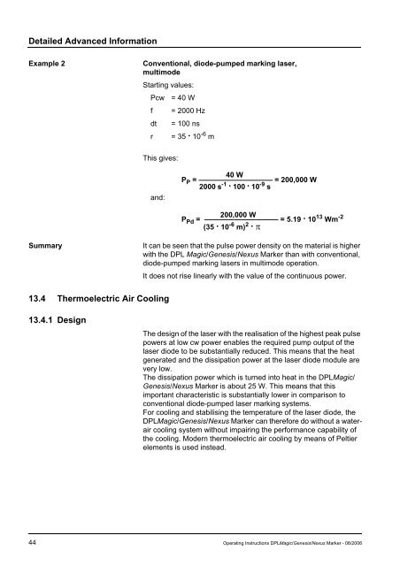 Operating Instructions Dplmagic Marker Dplgenesis ... - ACI Laser