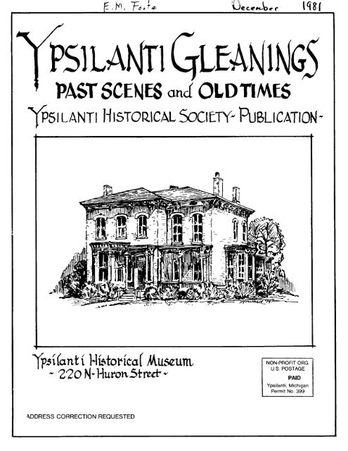 ypsilanti historical society- publication! - Ann Arbor District Library