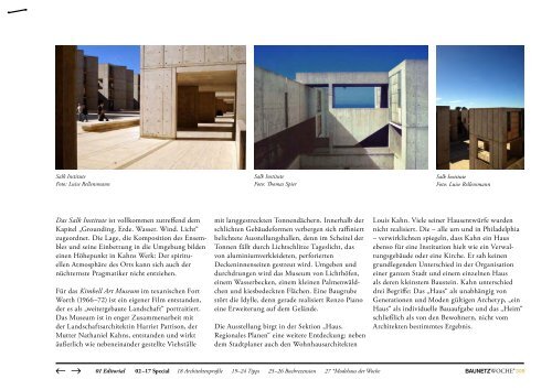 BauNetzWoche#309 - Louis Kahn. Die Kraft der Architektur