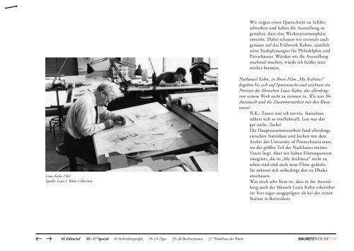 BauNetzWoche#309 - Louis Kahn. Die Kraft der Architektur
