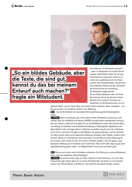 Architektur und Werbung // Gregor Wöltje, Unternehmer ... - BauNetz