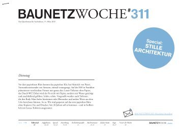 Baunetzwoche#311 „Stille Architektur“