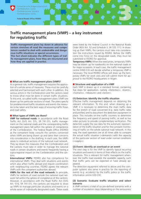 Traffic management plans (VMP) – a key instrument for ... - Brintex