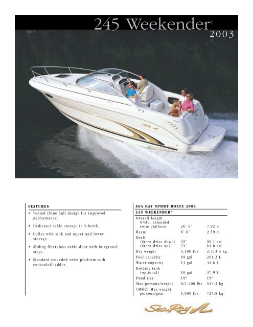 245 Weekender® - Sea Ray Boats
