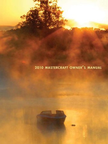 2010 MasterCraft Owner's Manual