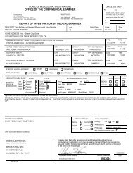 office of the chief medical examiner report of investigation by ...