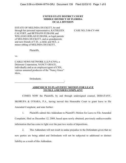 UNITED STATE DISTRICT COURT MIDDLE DISTRICT OF FLORIDA UNITED STATE DISTRICT COURT MIDDLE DISTRICT OF FLORIDA