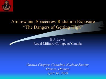 Aircrew and Spacecrew Radiation Exposure - media.cns-snc.ca