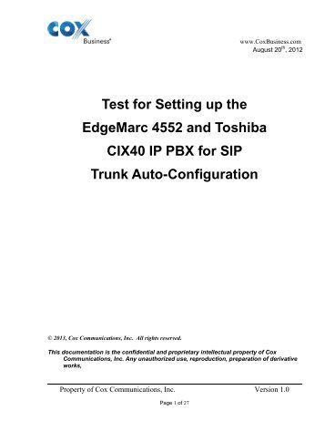 Toshiba CIX 40 - Cox Communications