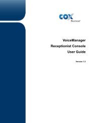 VoiceManager Receptionist Console User Guide - Cox ...