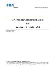 Asterisk Configuration Guide - Cox Communications