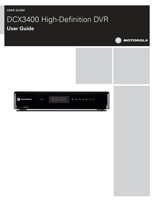 User guide dcx3400 high-definition dvr - Cox Communications