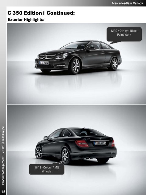 2012 C-Class Coupe Technical Data - Daimler