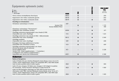 Viano Loisirs Tarifs - Daimler