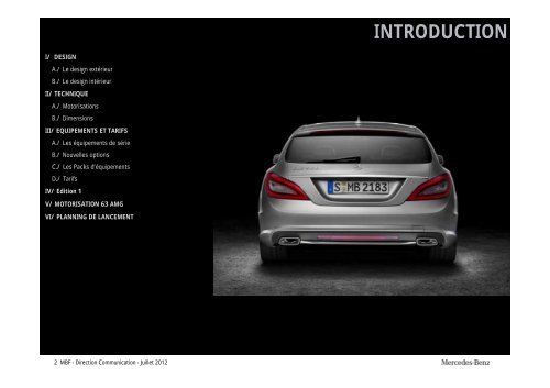 Nouvelle Classe CLS Shooting Brake Gamme et tarifs ... - Daimler