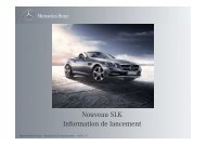 Nouveau SLK Information de lancement - Daimler
