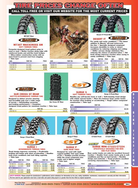 2011 Off Road Catalog: Dirt Bike Tires & Rims