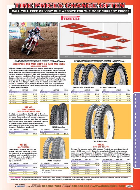 2011 Off Road Catalog: Dirt Bike Tires & Rims