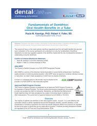 CE410 - Fundamentals of Dentifrice: Oral Health ... - DentalCare.com