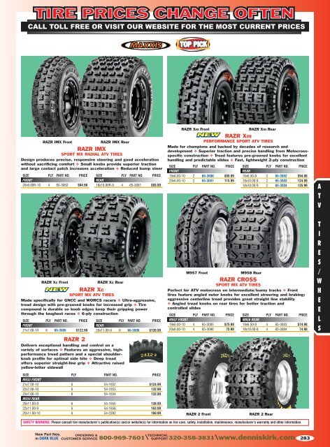 Set Of 2 ATV UTV 18X9.5-8 Rear Left And Right Tubeless Sport Tires 4 Ply Load Range B Z-124 ATV UTV All-Terrain Tires 