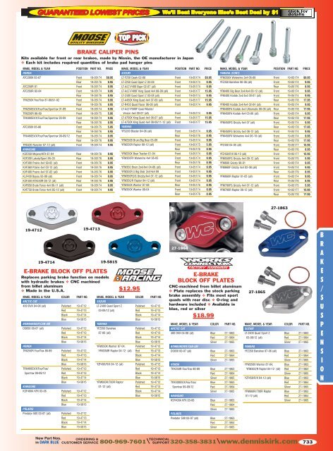 Brake pads and shoes - Free Catalog Request