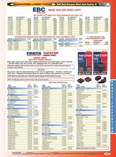 Brake pads and shoes - Free Catalog Request