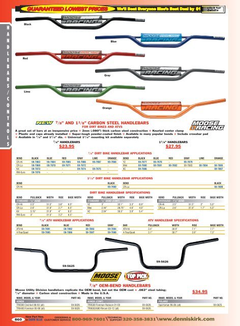 2012 Off Road Catalog: Handlebars/Controls - Free Catalog Request