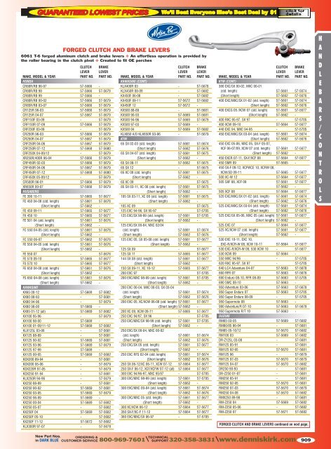 2012 Off Road Catalog: Handlebars/Controls - Free Catalog Request