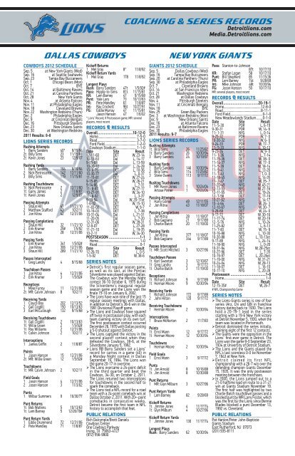 detroit lions vs. st. louis rams the season begins consistency up front ...