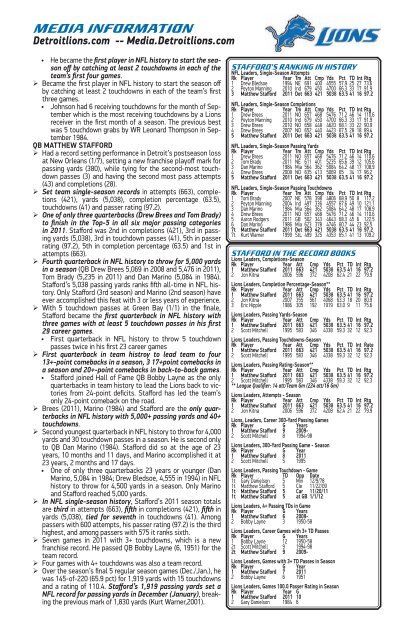 detroit lions vs. st. louis rams the season begins consistency up front ...