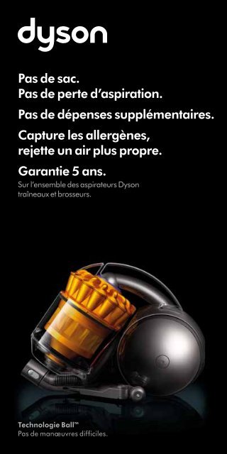 Pas de sac. Pas de perte d'aspiration. Pas de dépenses ... - Dyson