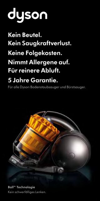 Kein Beutel. Kein Saugkraftverlust. Keine Folgekosten. Nimmt - Dyson