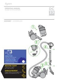 operating manual guide d'utilisation register today ... - Dyson