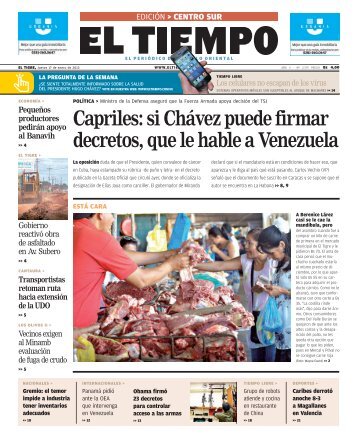 Capriles: si Chávez puede firmar decretos, que le hable ... - El Tiempo