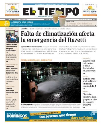 Falta de climatización afecta la emergencia del Razetti - El Tiempo