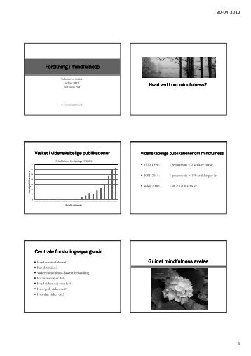Forskning i mindfulness ved Jacob Piet - Kontemplation