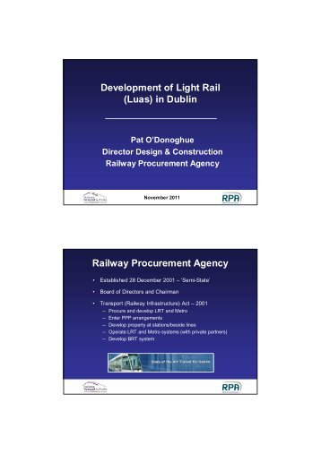 Development of Light Rail (Luas) in Dublin Railway Procurement ...
