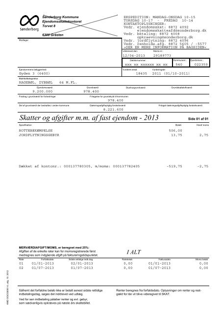 Ejendomsskattebillet - Sønderborg Kommune