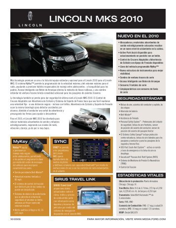 LINCOLN MKS 2010 - Ford
