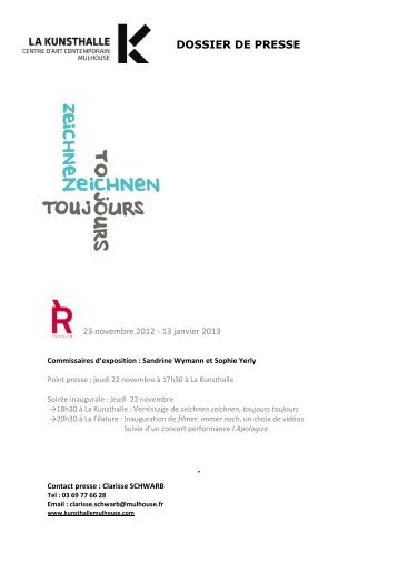 Dossier de presse-Régionale 13- La Kunsthalle Mulhouse