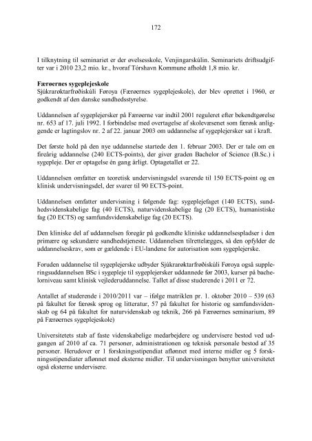 Rigsombudsmanden på Færøerne - Beretning 2011 - Statsministeriet