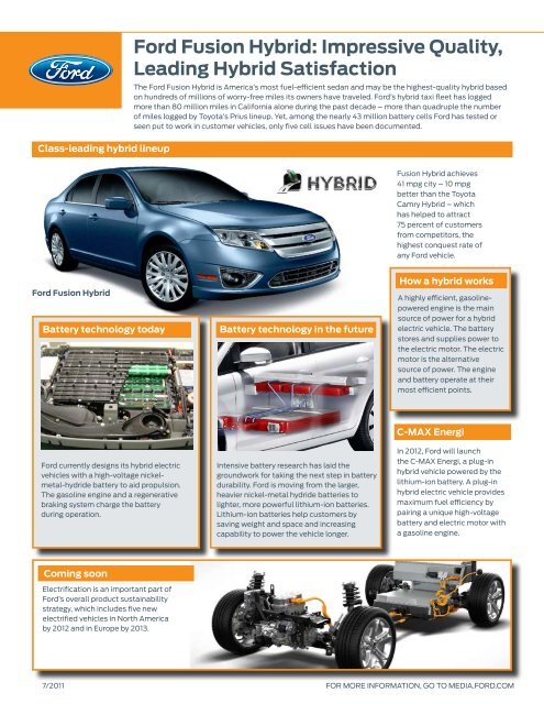 Ford Fusion Hybrid: Impressive Quality, Leading Hybrid Satisfaction