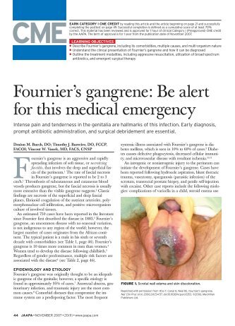 Fournier's gangrene: Be alert for this medical emergency