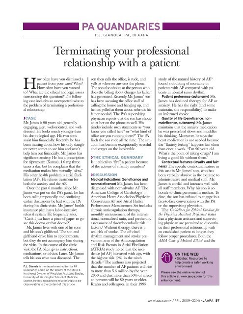 Terminating your professional relationship with a patient
