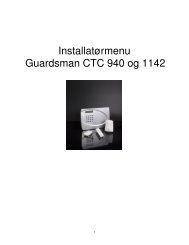 Installatørmanual CTC 940 og CTC 1142 - Guardsman