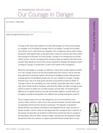 Our Courage in Danger - Hoover Institution